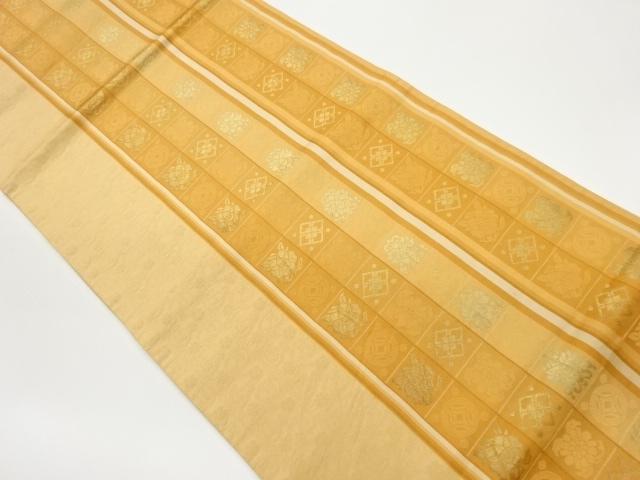 JAPANESE KIMONO / VINTAGE FUKURO OBI / WOVEN FLOWER ARABESQUE